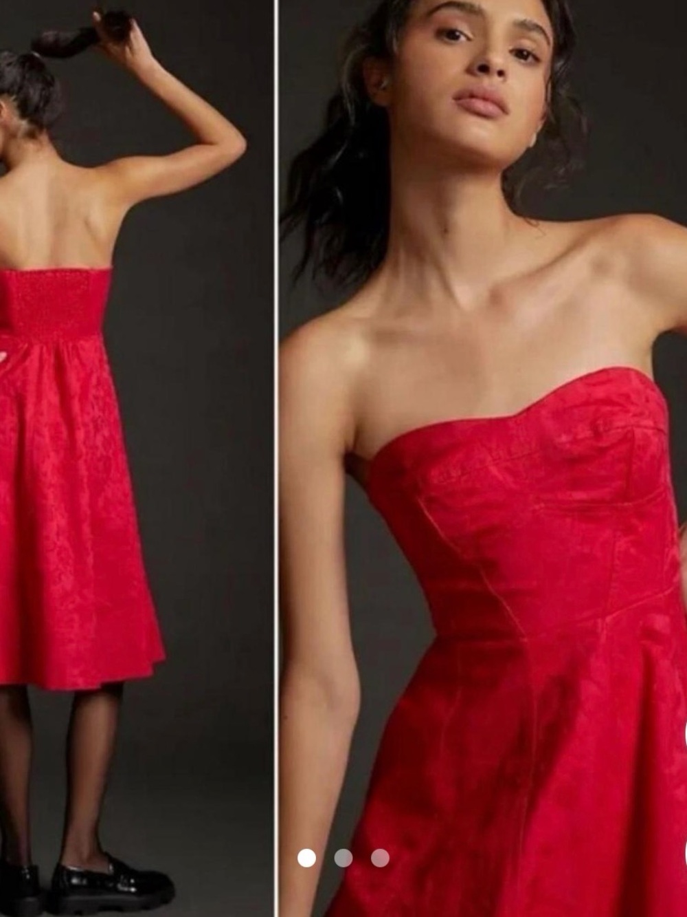 Strapless Red Cocktail Dress
